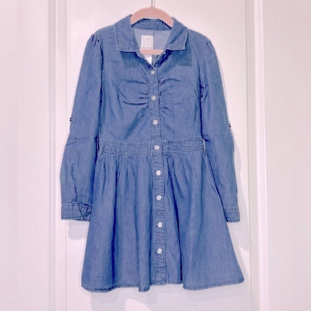 Ella Moss Girls Blue Chambray Dress Size 8